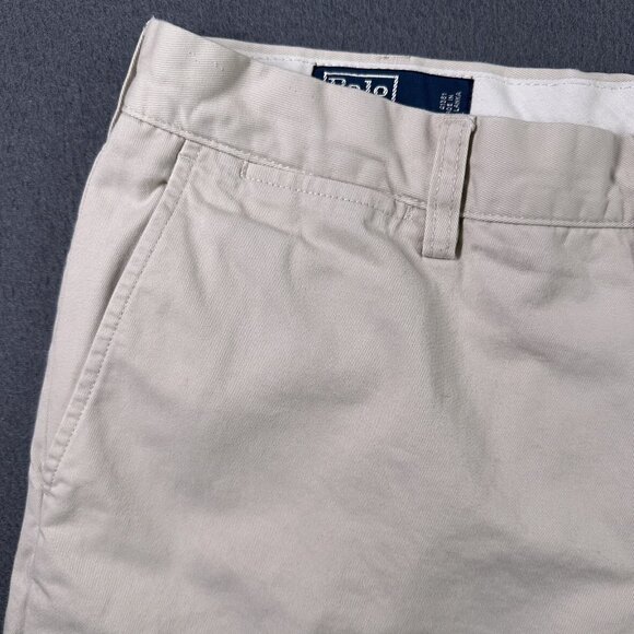 Polo Ralph Lauren Preston Pants Mens 35x30 Khaki Chino Flat Front Classic Fit - Picture 4 of 12